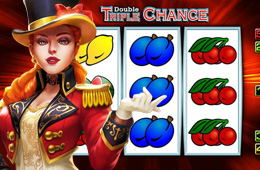 Der attraktive Slot-Spiel Triple Chance Fixed zum Thema Früchte